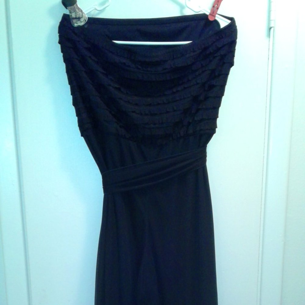 CONNECTED STRAPLESS BLACK ROMPER PANTSUIT SIZE L